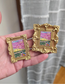 Mini Golden Painted Framed, Textured Artwork Magnet. READ DESCRIPTION.