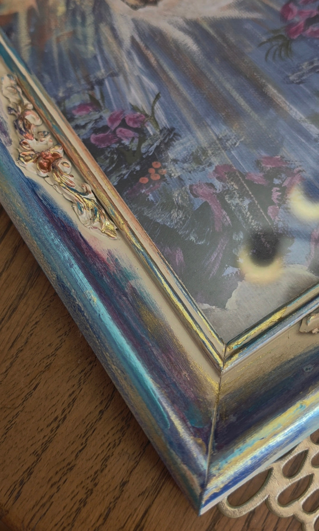 Beauty At Rock Bottom. Print Inside Handmade Painted Frame.