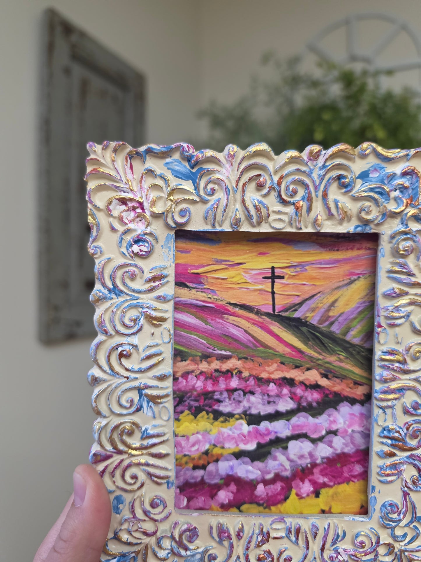 Come Near To God. He Will Come Near To You. Print Inside Hand Painted Frame.