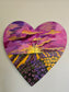 16x18in Fields Of Peace. Original Artwork Large Wooden Heart.