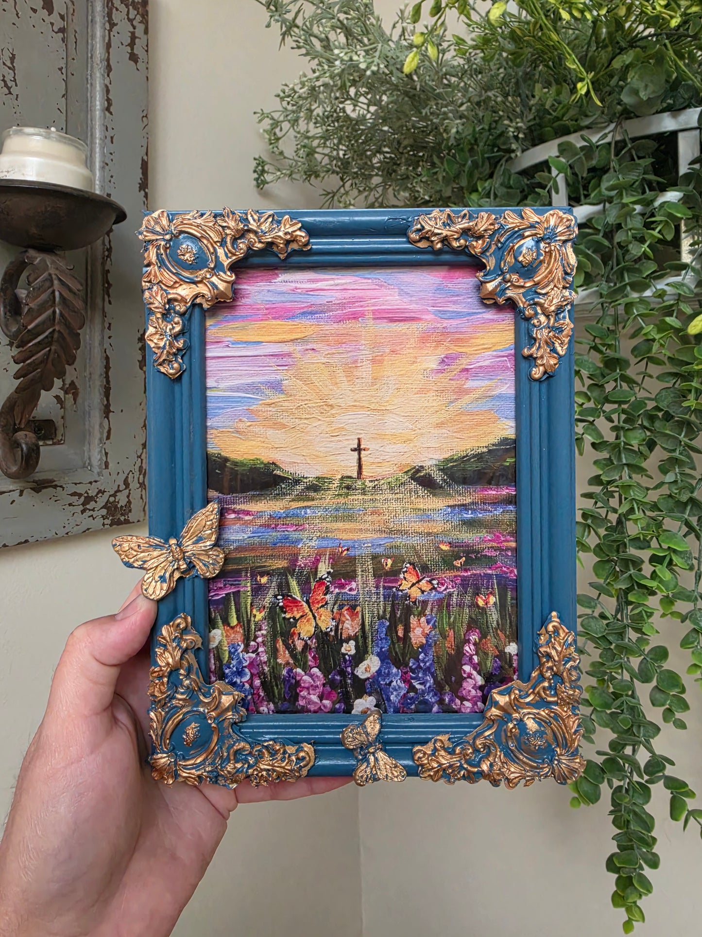 The Old Has Gone, The New Is Here. Print Inside Handmade Frame.