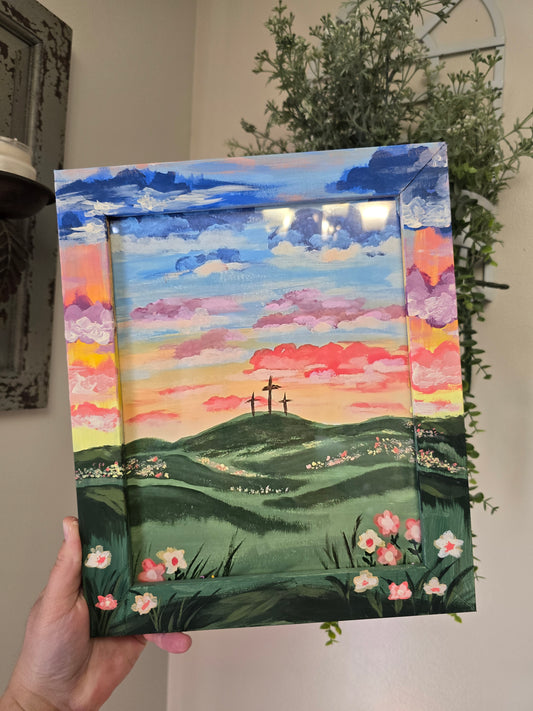 For By Him All Things Were Created. Print Inside Original Painted Frame.