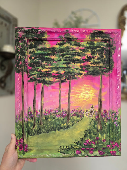 14x17in. He Will Never Leave You. Original Painted Canvas Artwork.