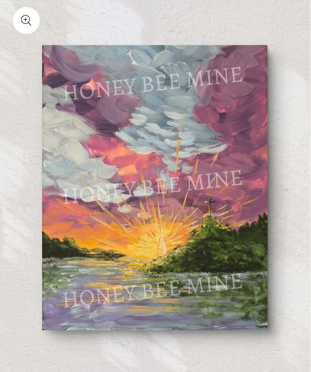 Mini Golden Painted Framed, Textured Artwork Magnet.