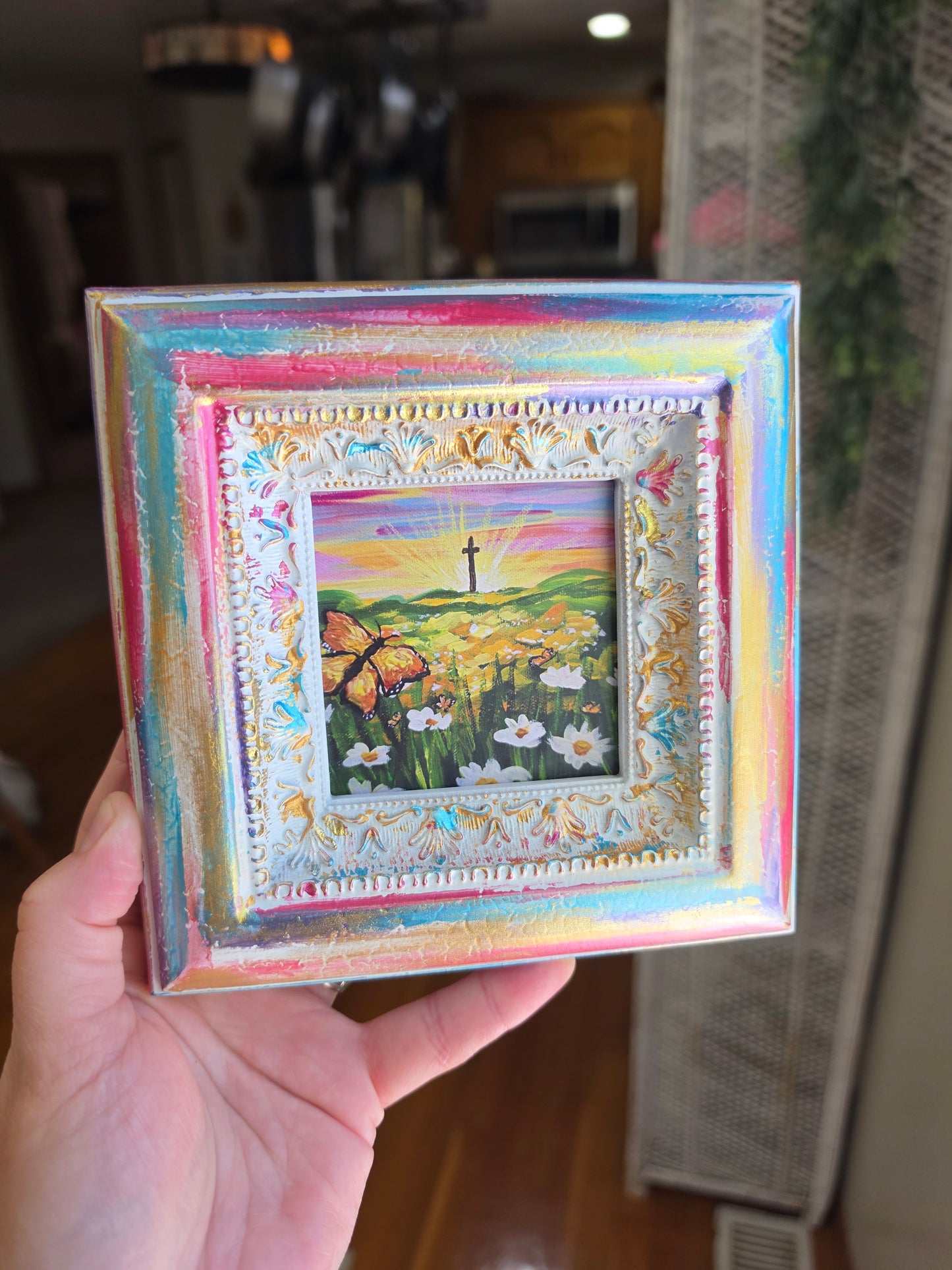 Be Transformed. Print Inside Handmade Painted Frame.