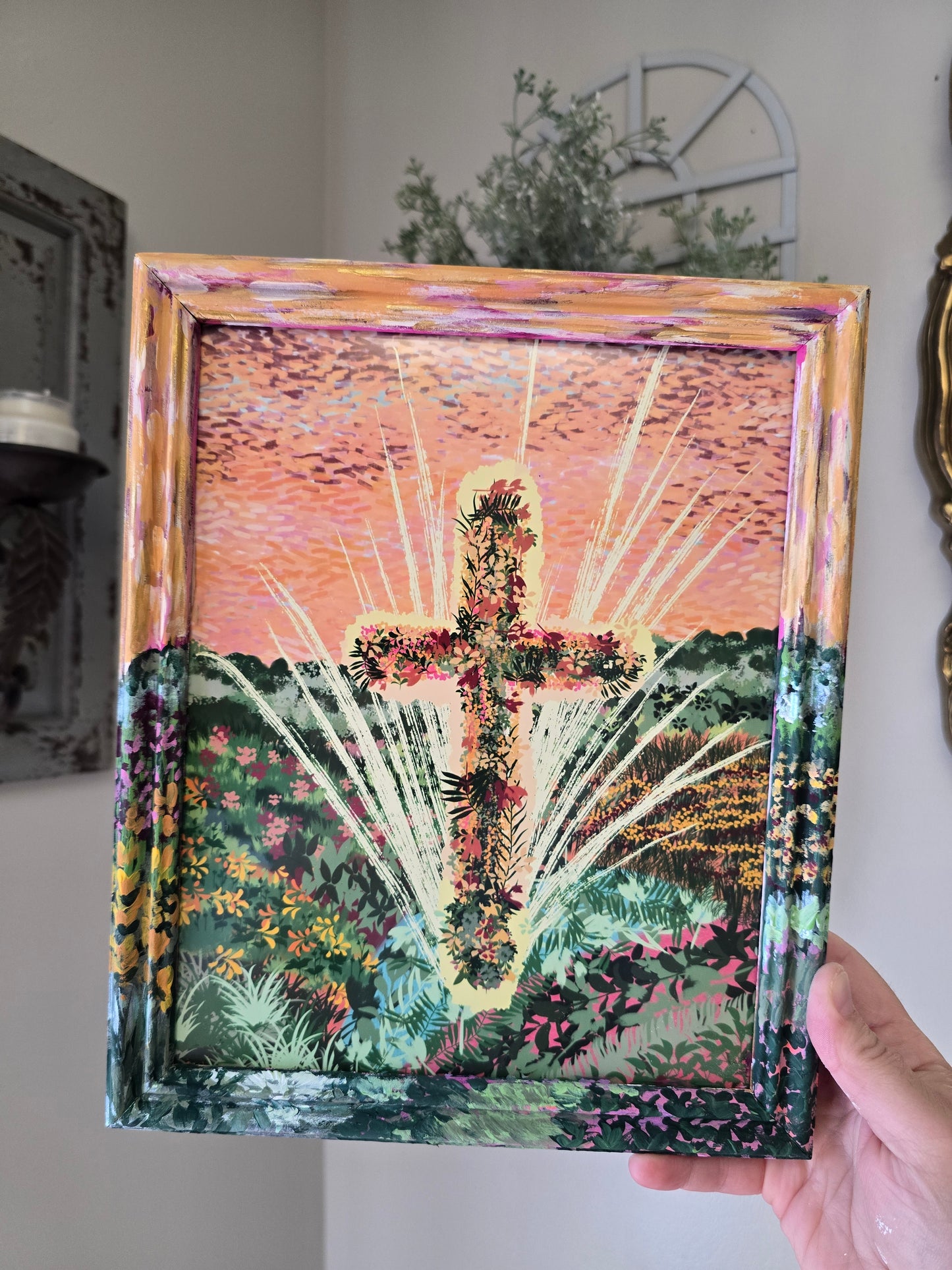 9.5x11in. The Word Of God Will Stand Forever. Print Inside Original Painted Frame.