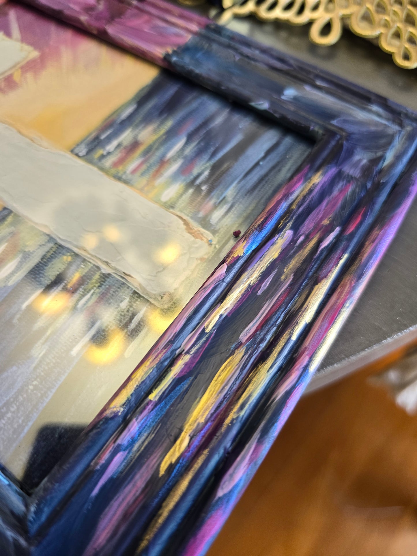 Washed With Pure Water. Print Inside Original Painted Wooden Frame.