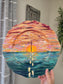 13in Diameter. Selfless. Original Painted Artwork On Wooden Plate.