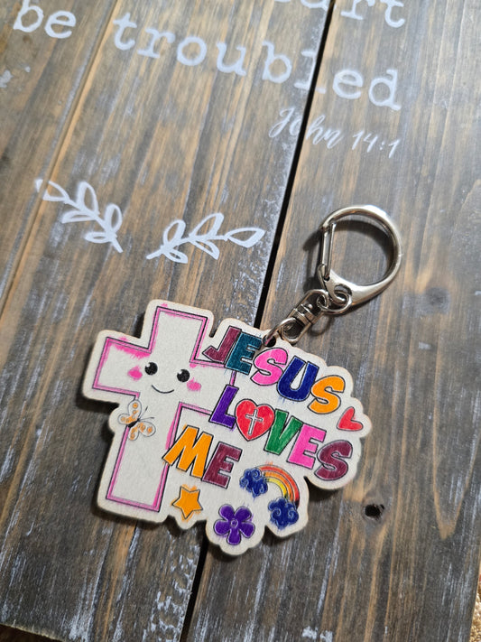 Jesus Loves Me Keychain. Hand Drawn By Brantley.