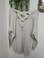 Size Med/Large Womans. Pray About It As Much as You Think About It. Lightweight Longsleeve/Sweater.