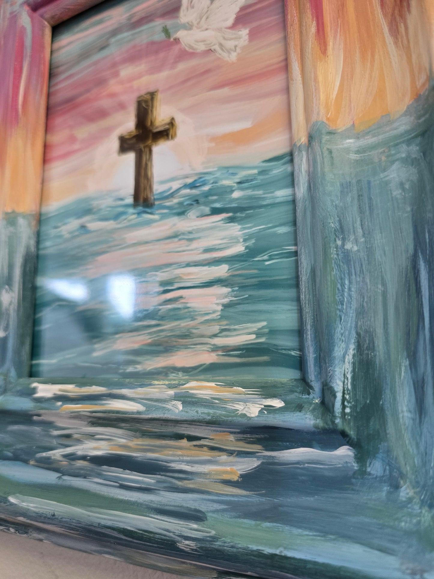 New Beginnings. Print In Painted Wooden Frame.