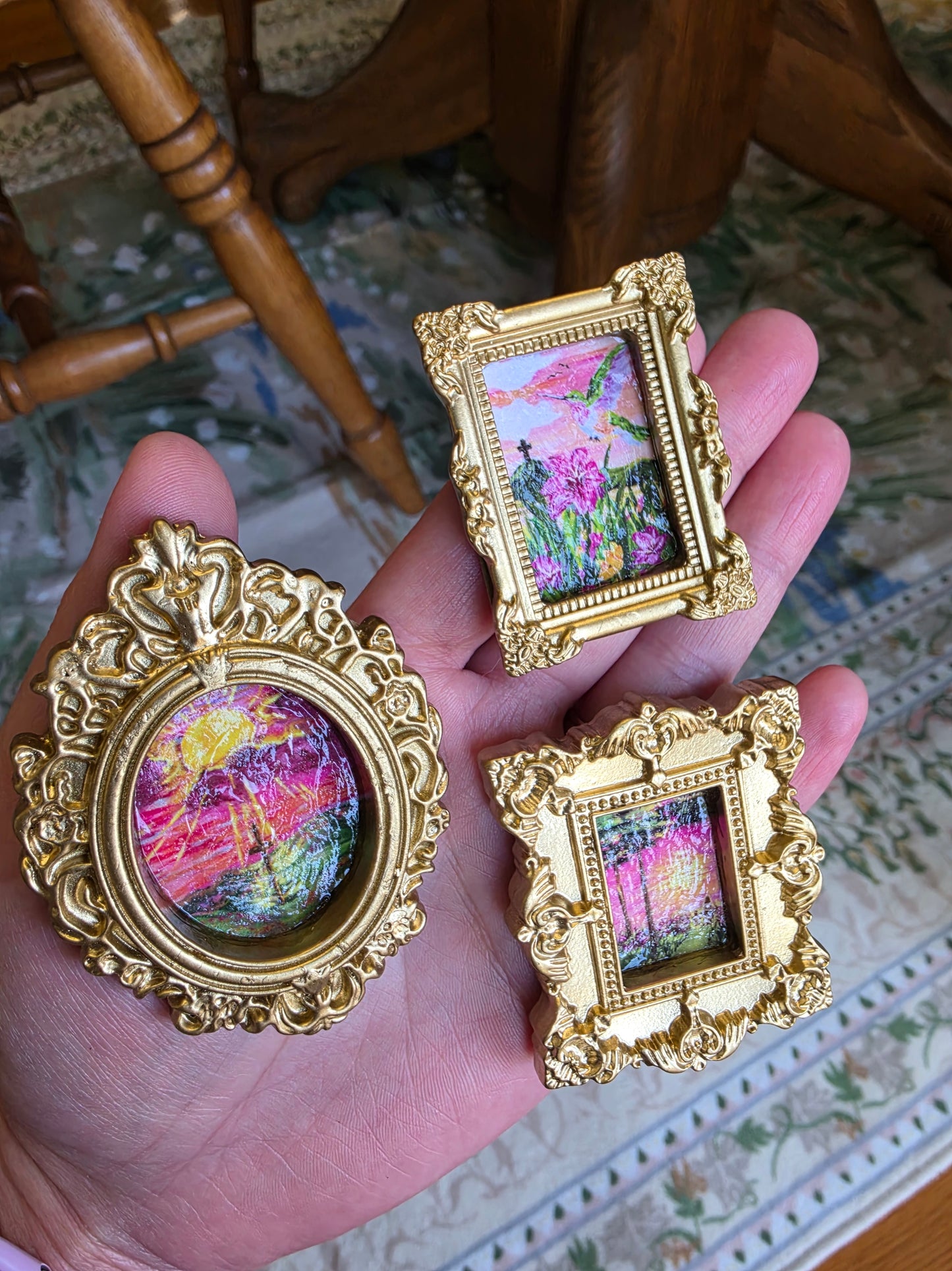 3 Piece Mini Framed Artwork Magnet Set.