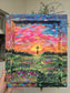 11x13in. Follow Me. Original Painted Art. Canvas Inside Wooden Frame.
