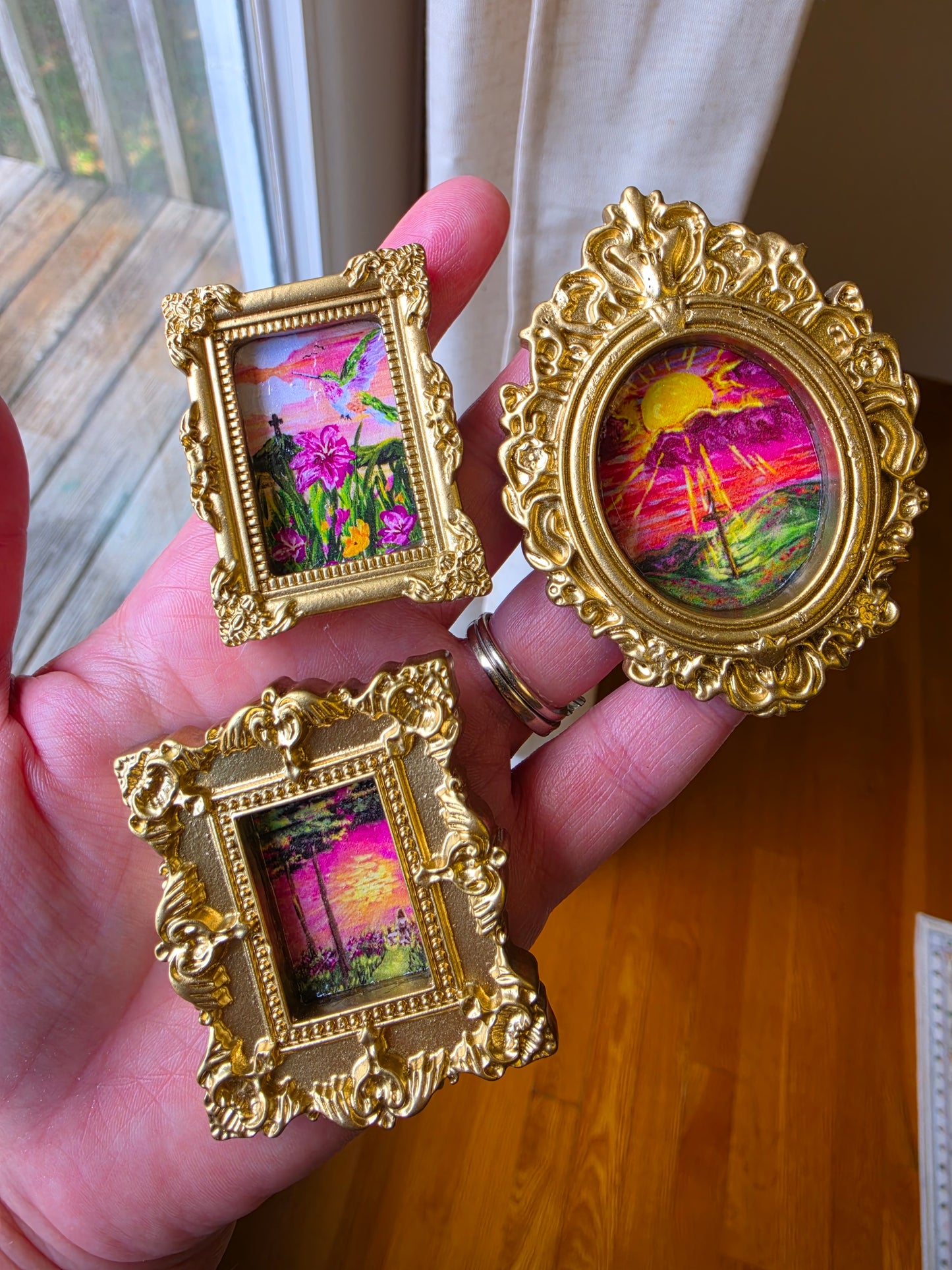 3 Piece Mini Framed Artwork Magnet Set.
