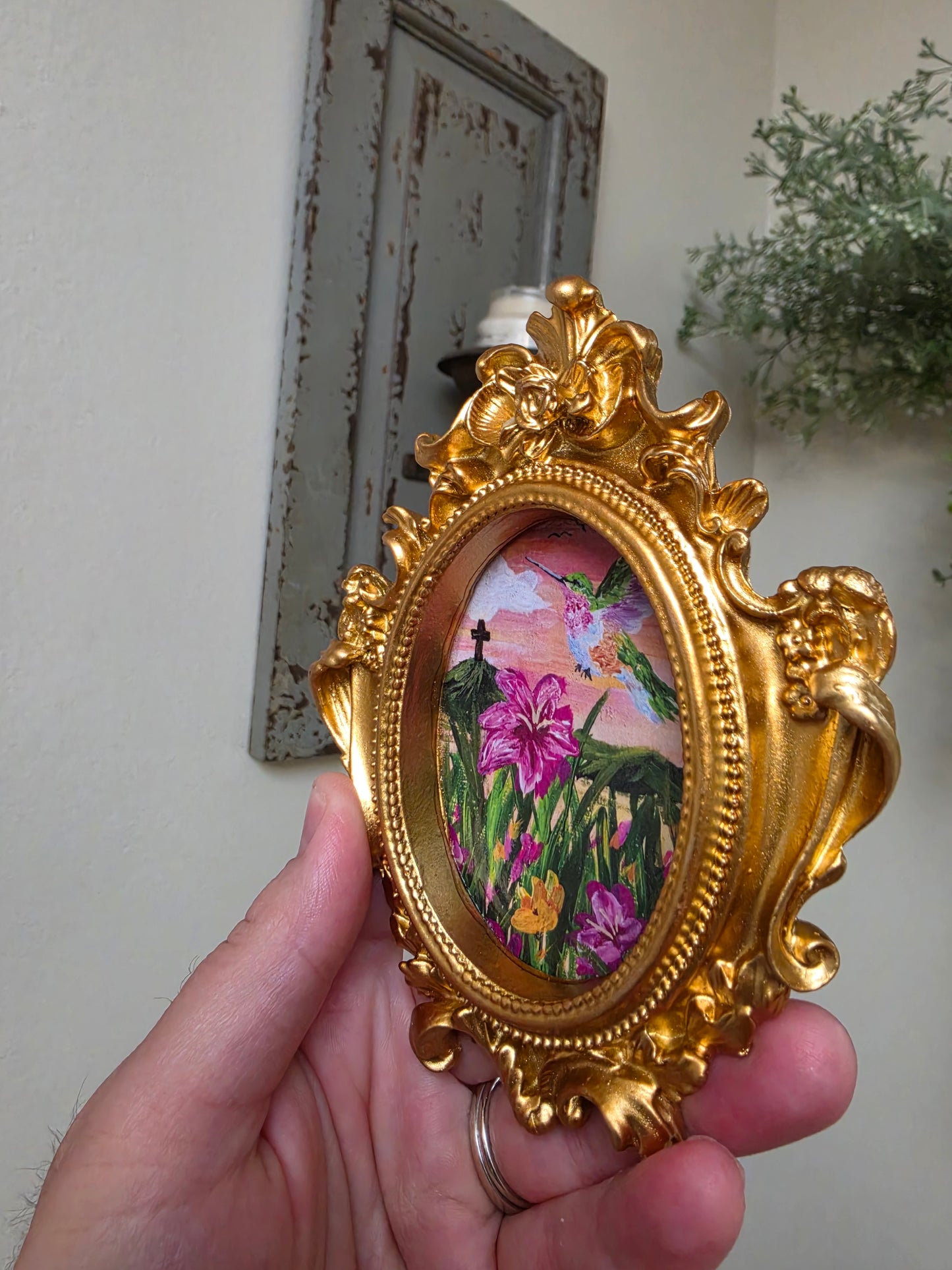 I Am With You Always. Textured Print Mini Ornate Frame Magnet.