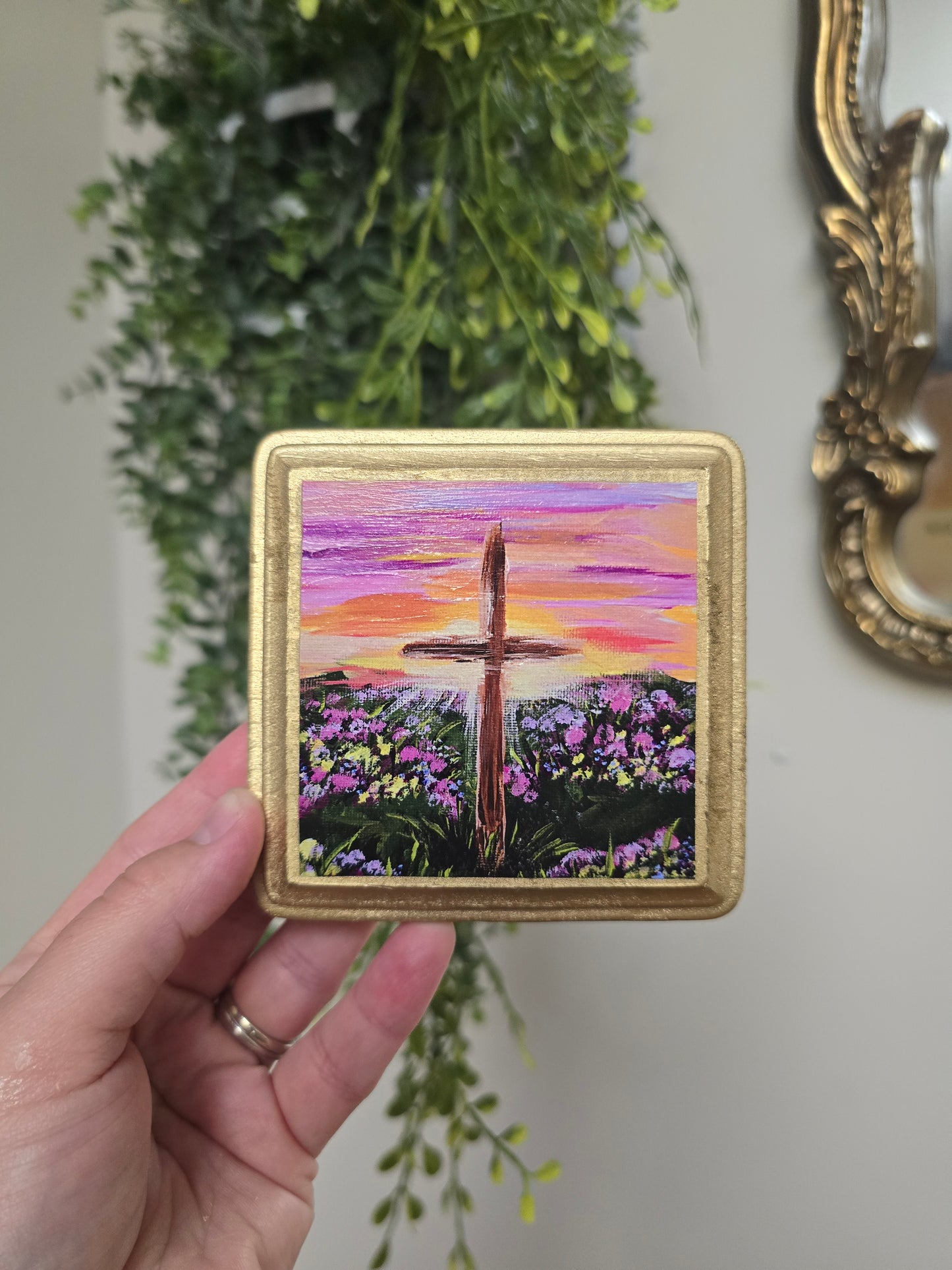 I Am The Living One. Mini Textured Art Print.