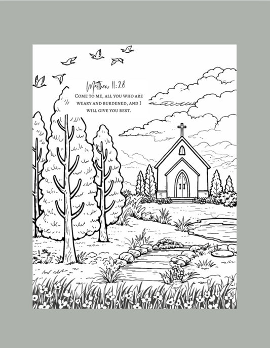 I Will Give You Rest Individual Coloring Page.