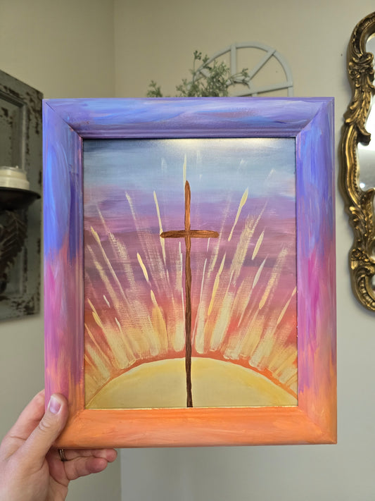 10.5x12.5in. New Every Morning. Print Inside Orignal Painted Wooden Frame.