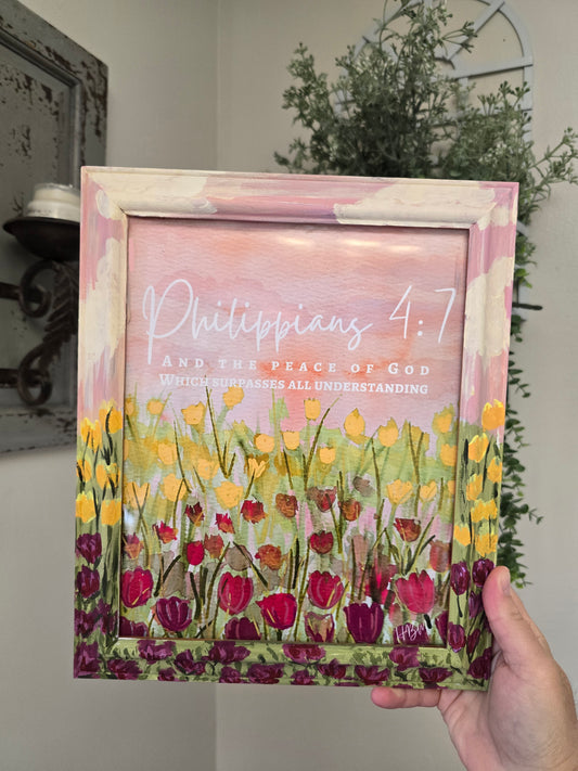 9.5x11.5in The Peace Of God. Print Inside Original Painted Frame.