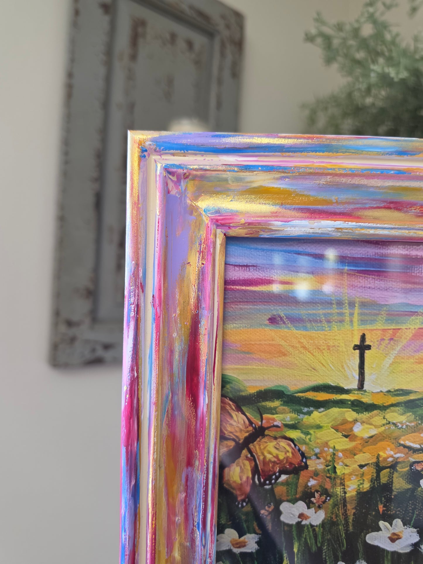 Be Transformed. Print Inside Handmade Painted Frame.