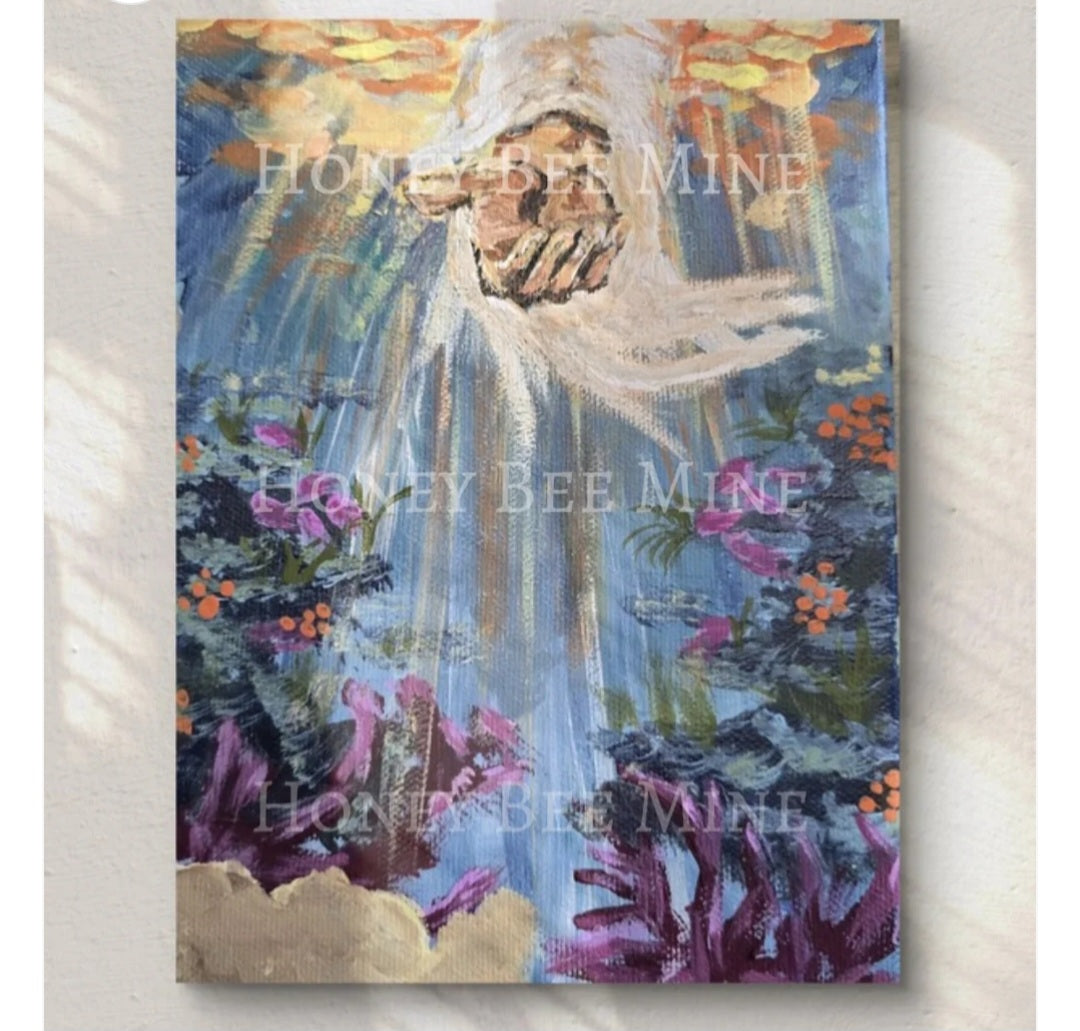 Mini Golden Painted Framed, Textured Artwork Magnet. READ DESCRIPTION.