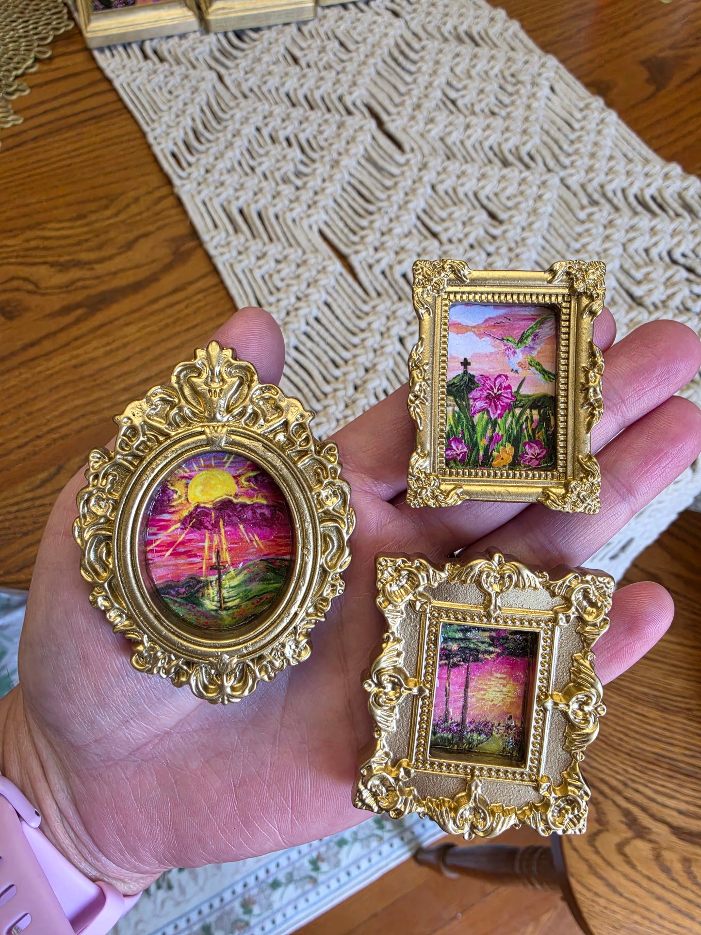 3 Piece Mini Framed Artwork Magnet Set.