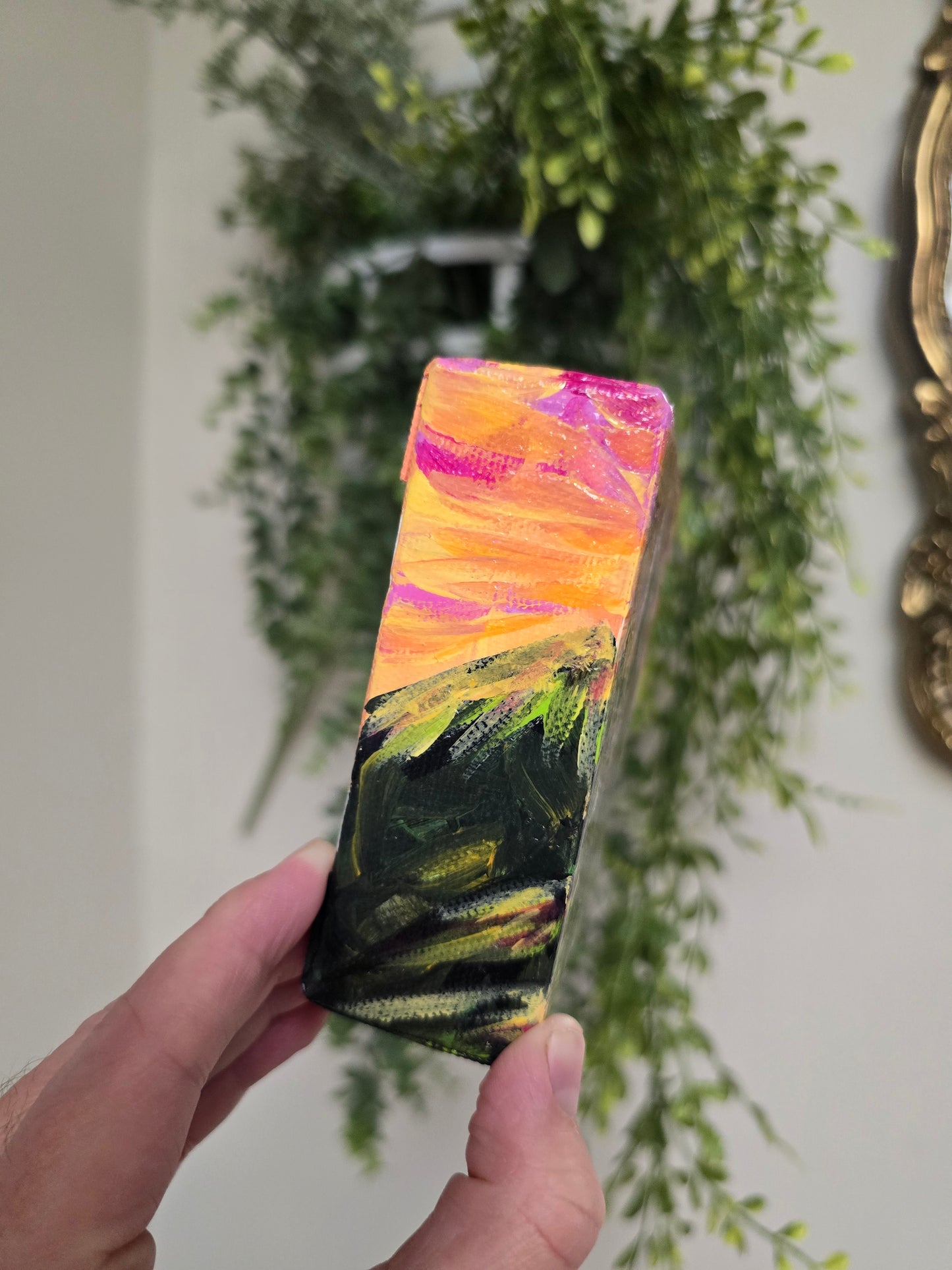 In The Beginning, God Created The Heavens and The Earth. Wrapped Canvas Mini Textured  Art Print.