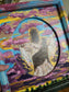 13x14in Jesus Is Coming In The Clouds. Original Painted Art. Canvas Inside Wooden Frame.