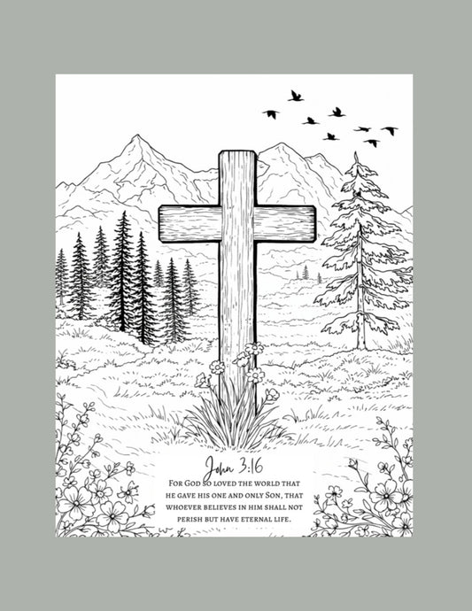 For God So Loved The World Individual Coloring Page.