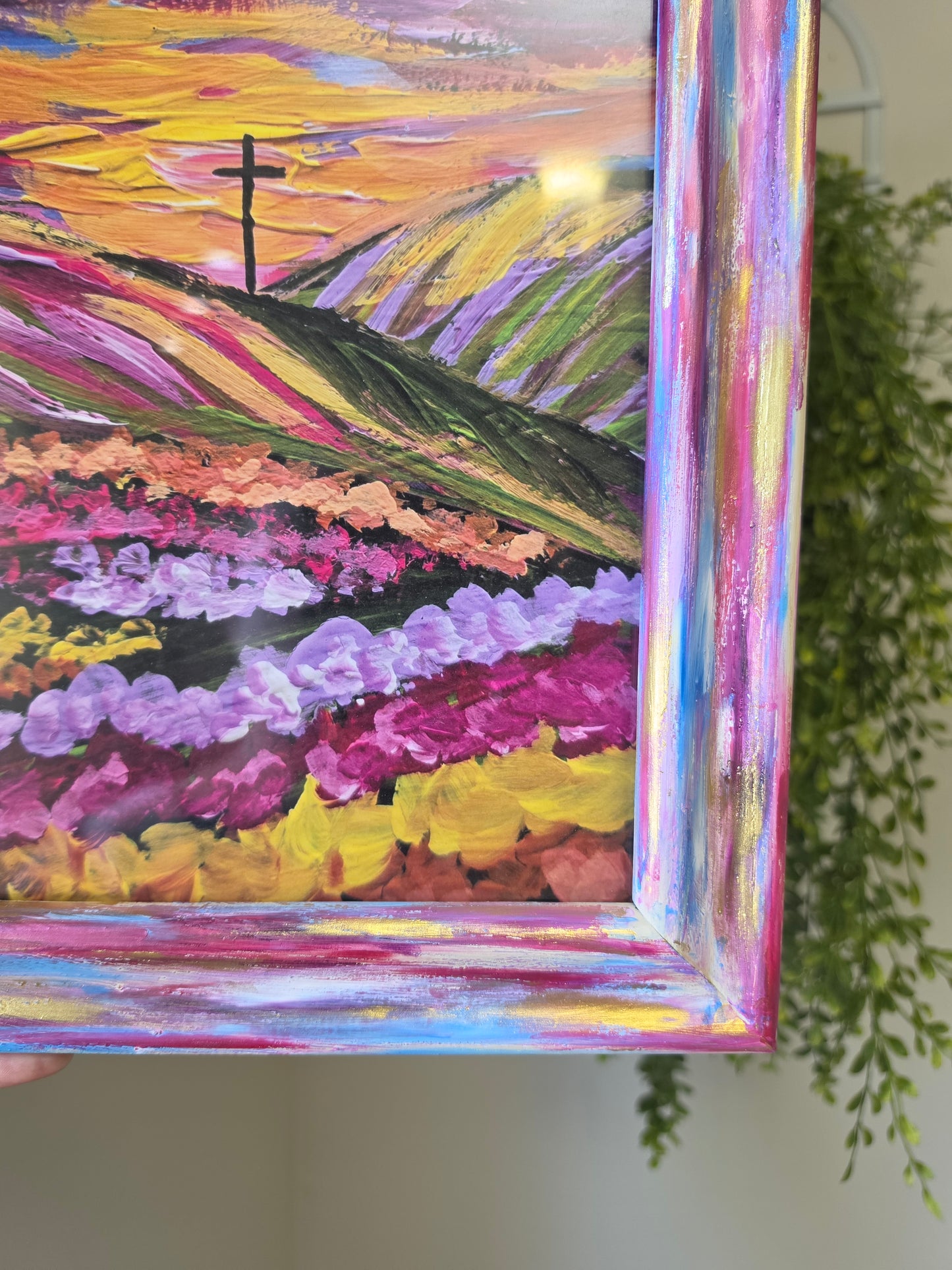 Come Near To God. He Will Come Near To You. Print Inside Hand Painted Frame.