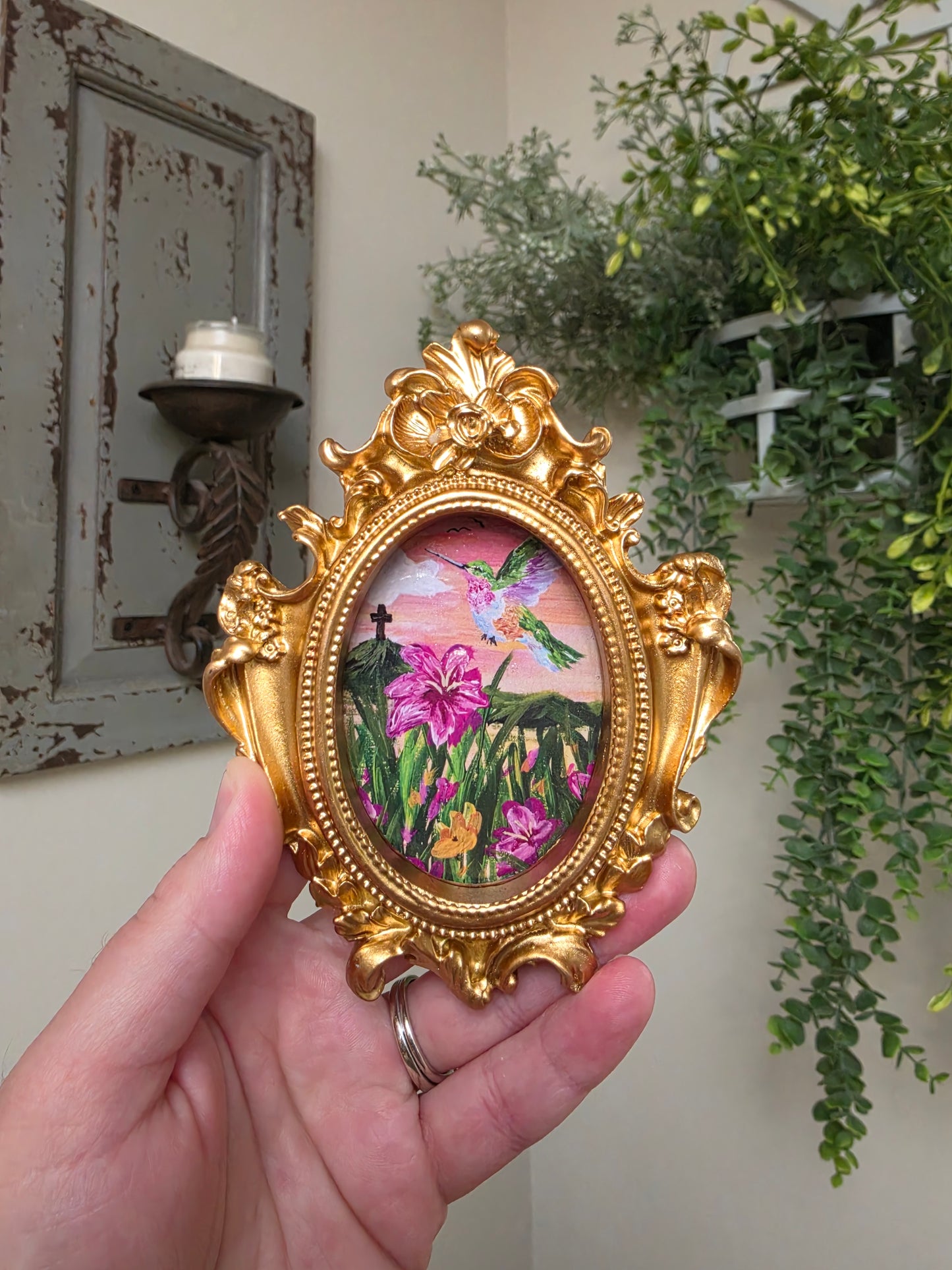 I Am With You Always. Textured Print Mini Ornate Frame Magnet.