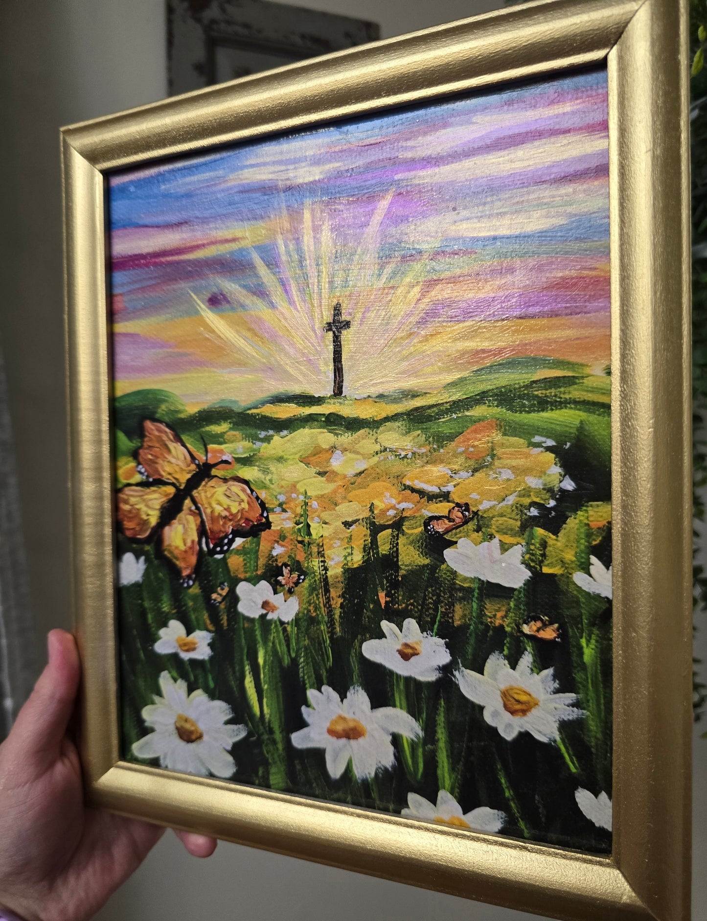 Be Transformed by The Renewing Of Your Mind. Canvas Inside Golden Painted Frame. (Read Description)