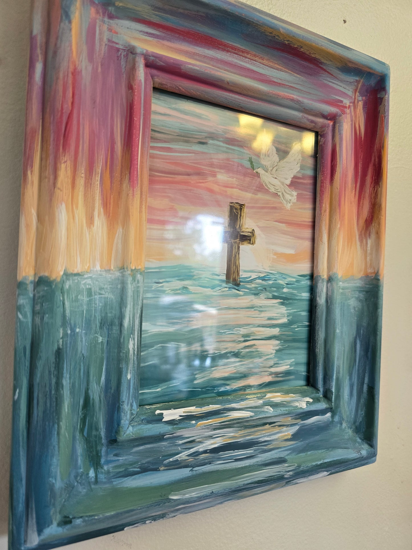 New Beginnings. Print In Painted Wooden Frame.