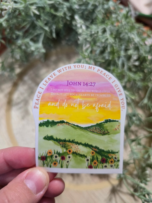 My Peace I Give You. Vinyl Artwork Waterproof Sticker.