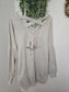 Size Med/Large Womans. Pray About It As Much as You Think About It. Lightweight Longsleeve/Sweater.