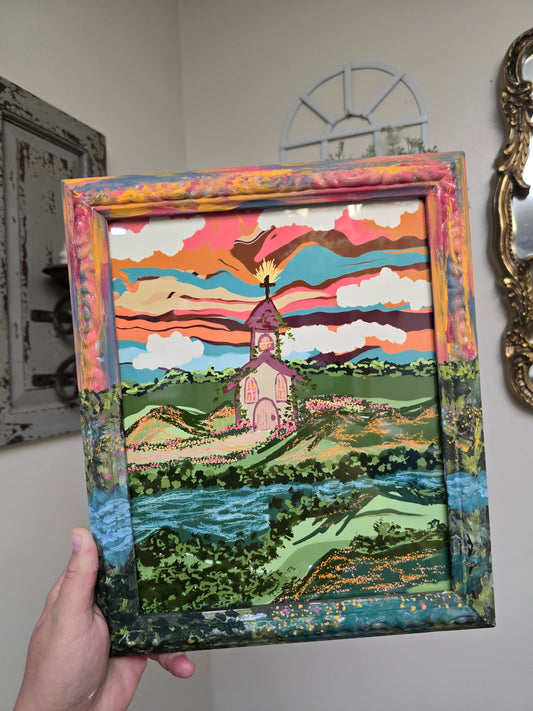 Rivers Of Living Water. Painted Framed Print.