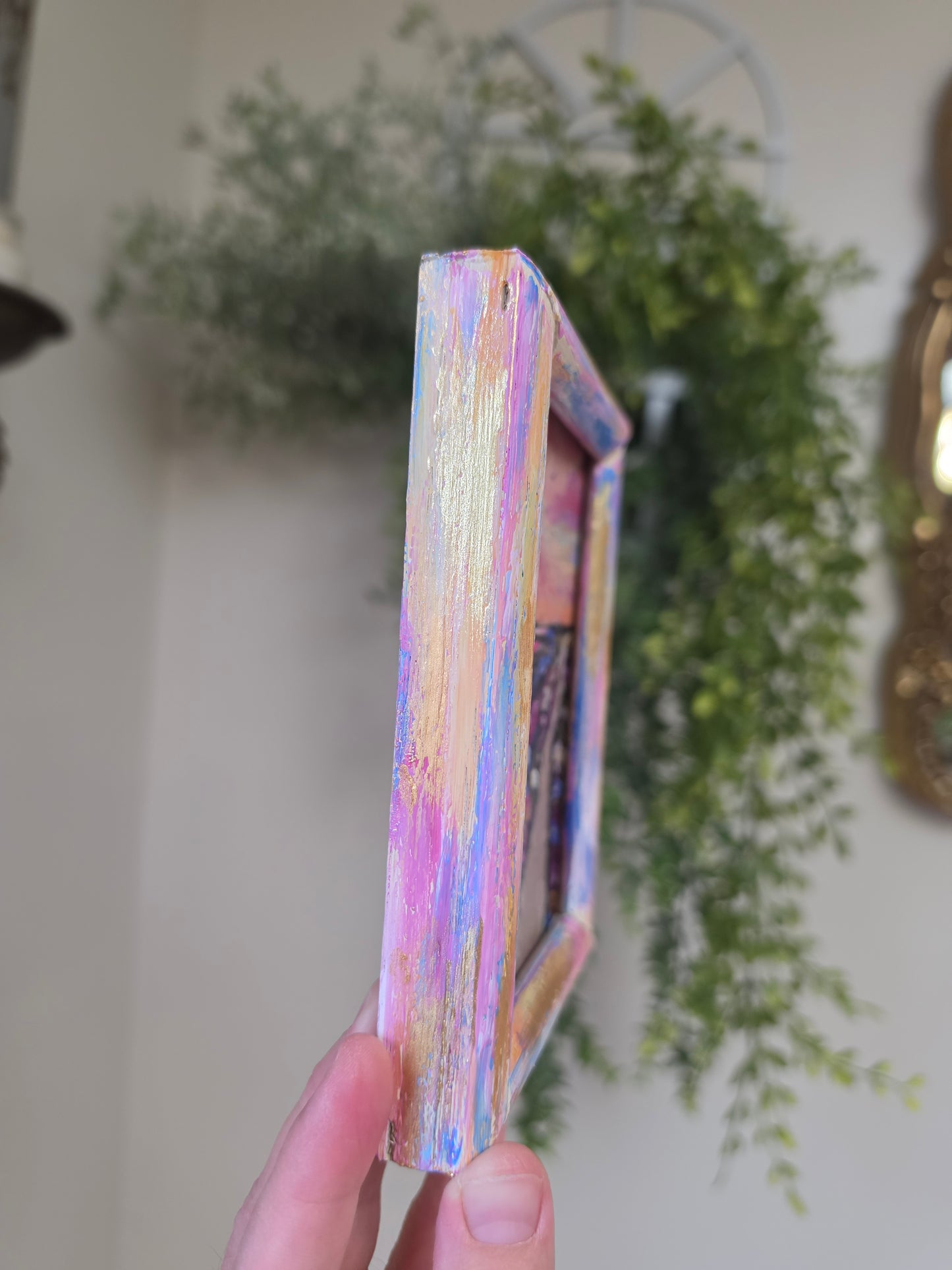 Set Your Mind On Things Above. Print Inside Hand Painted Frame.