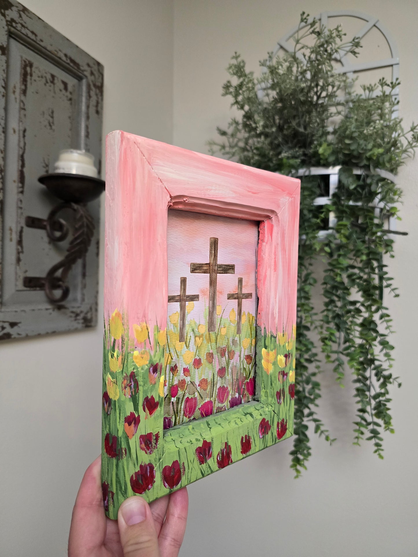 7x9in The Peace Of God. Print Inside Original Painted Frame.