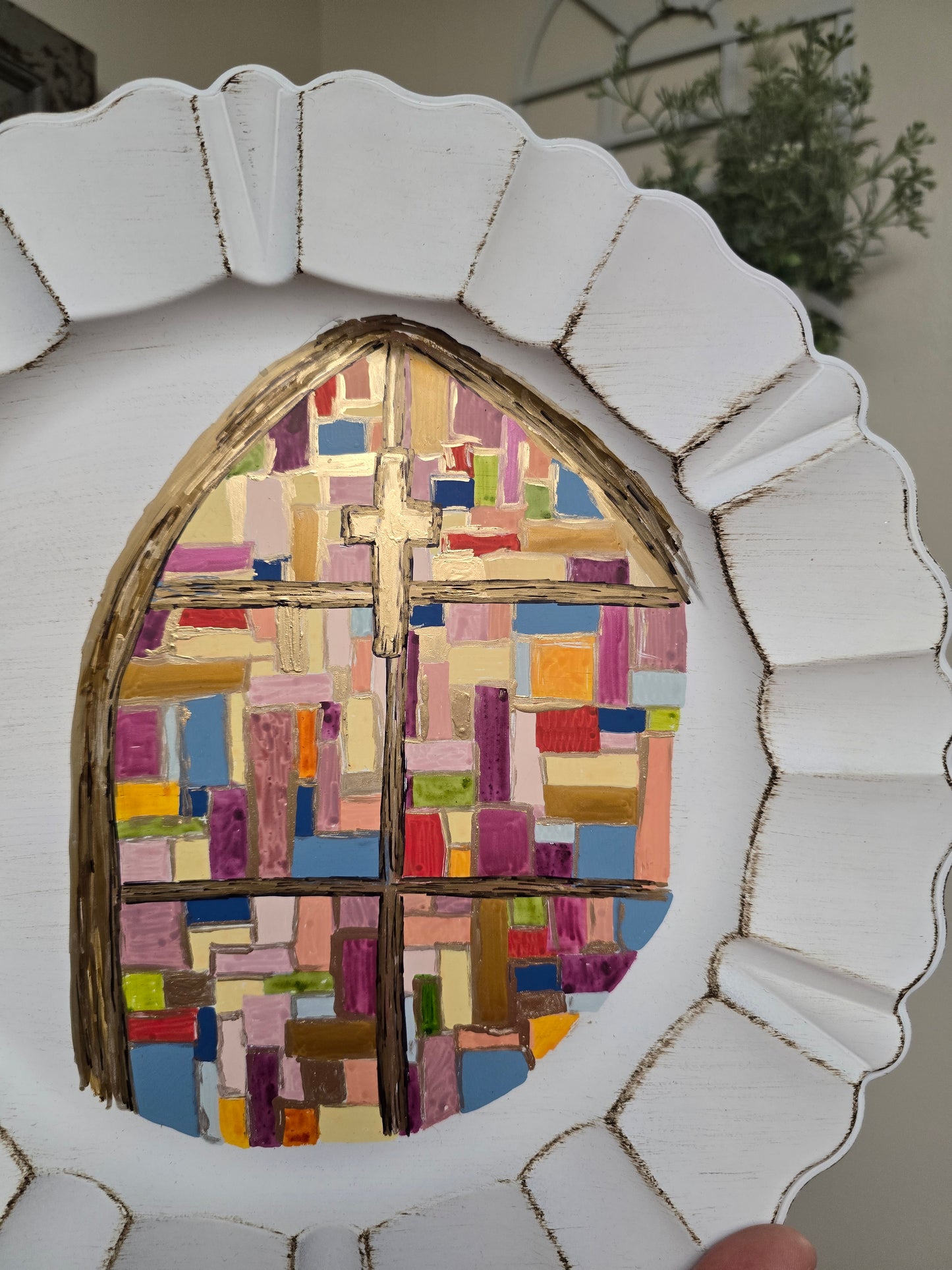 EXTRA. First Made Honey Bee Mine Artwork. Stained Glass Church Window.