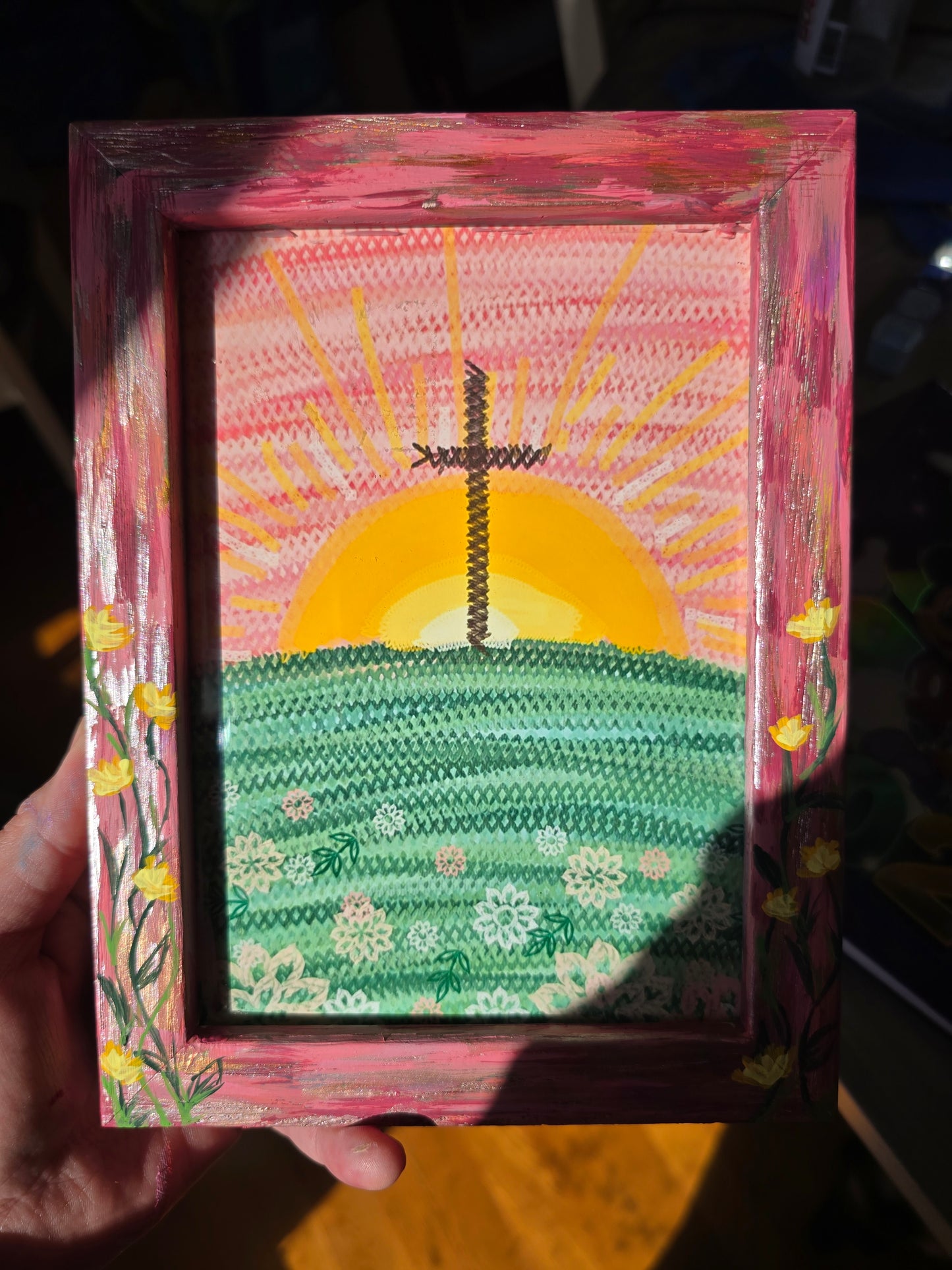 6x8in. Knit Together. Psalm 139:13. Print Inside Original Painted Frame.