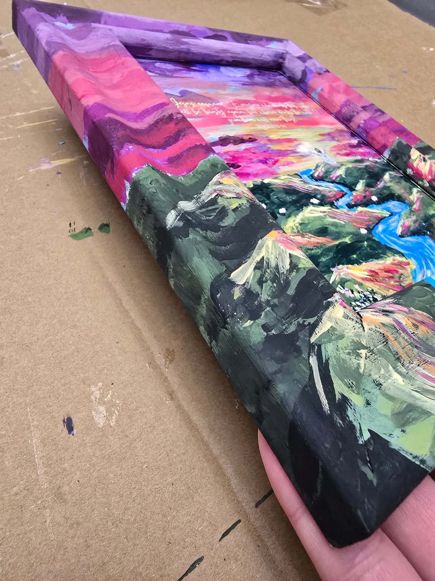 8x10 Living Waters. Art Print Inside Original Painted Wooden Frame