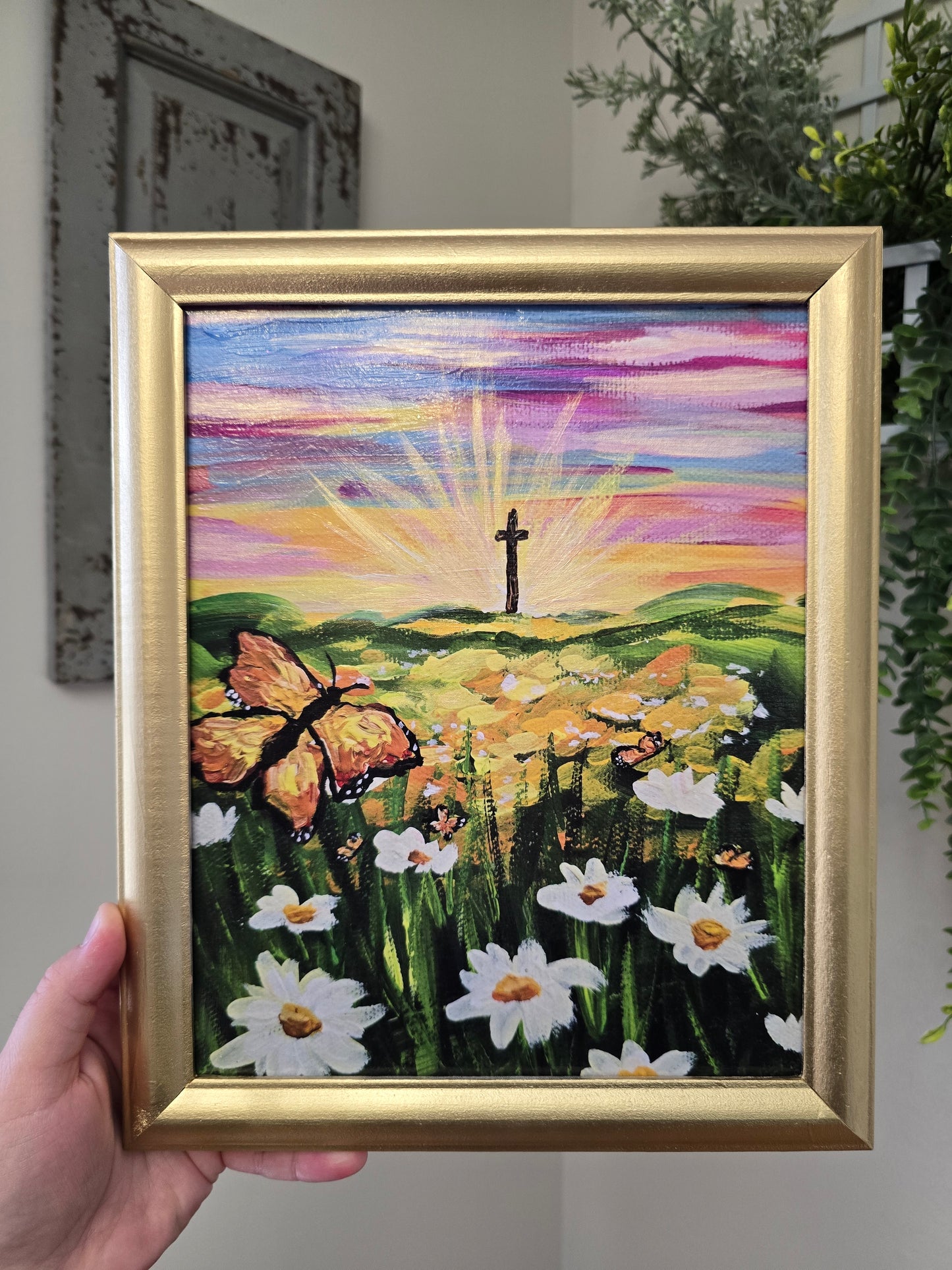 Be Transformed by The Renewing Of Your Mind. Canvas Inside Golden Painted Frame. (Read Description)
