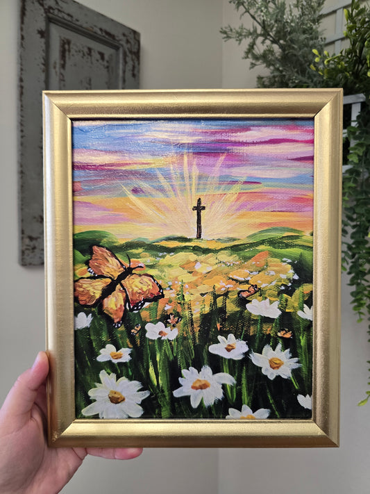 Be Transformed by The Renewing Of Your Mind. Canvas Inside Golden Painted Frame. (Read Description)