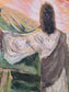 In The Beginning, God Created The Heavens and The Earth. Original Painted Textured Artwork.