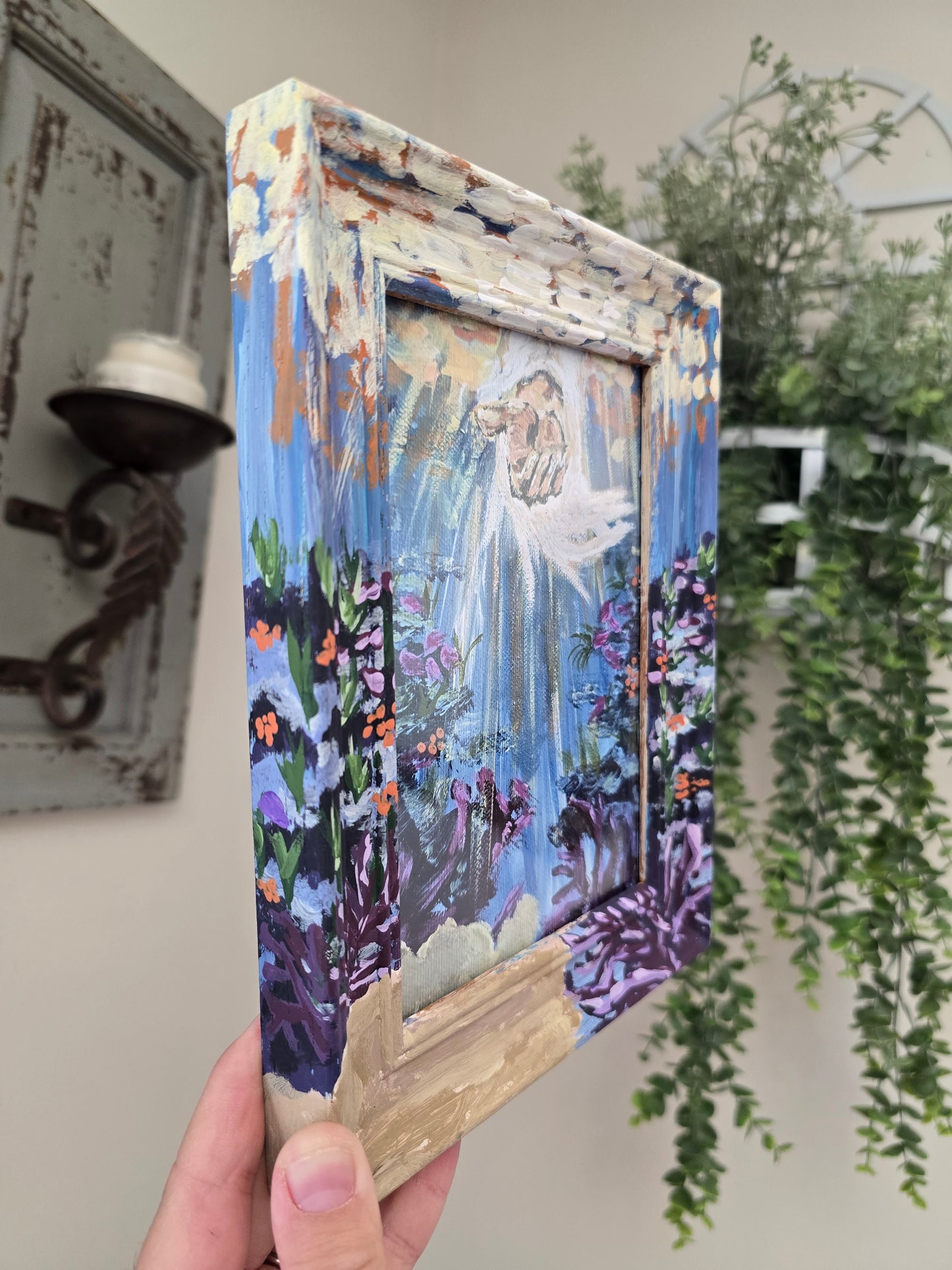 6.5x8.5in Beauty At Rock Bottom. Print Inside Original Painted Frame.