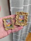Mini Golden Painted Framed, Textured Artwork Magnet. READ DESCRIPTION.