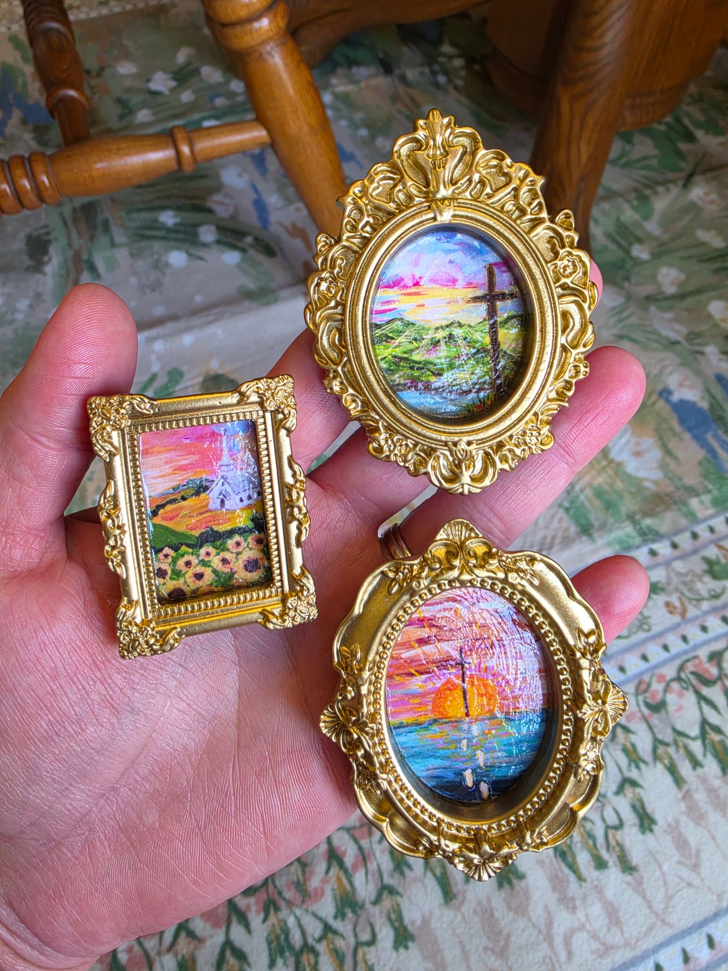 3 Piece Mini Framed Artwork Magnet Set.