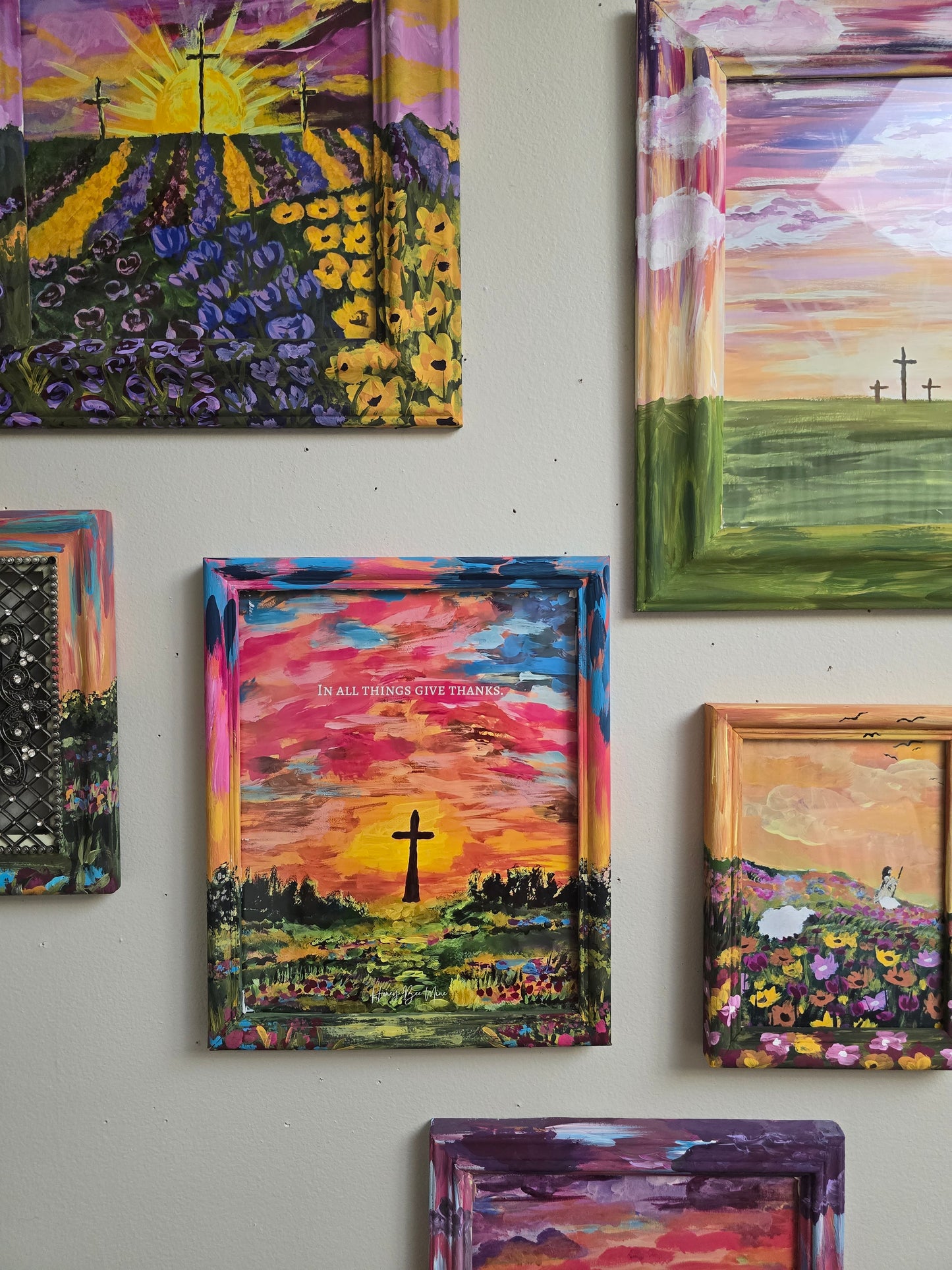 Follow Me. Art Print Inside Original Painted Wooden Frame.