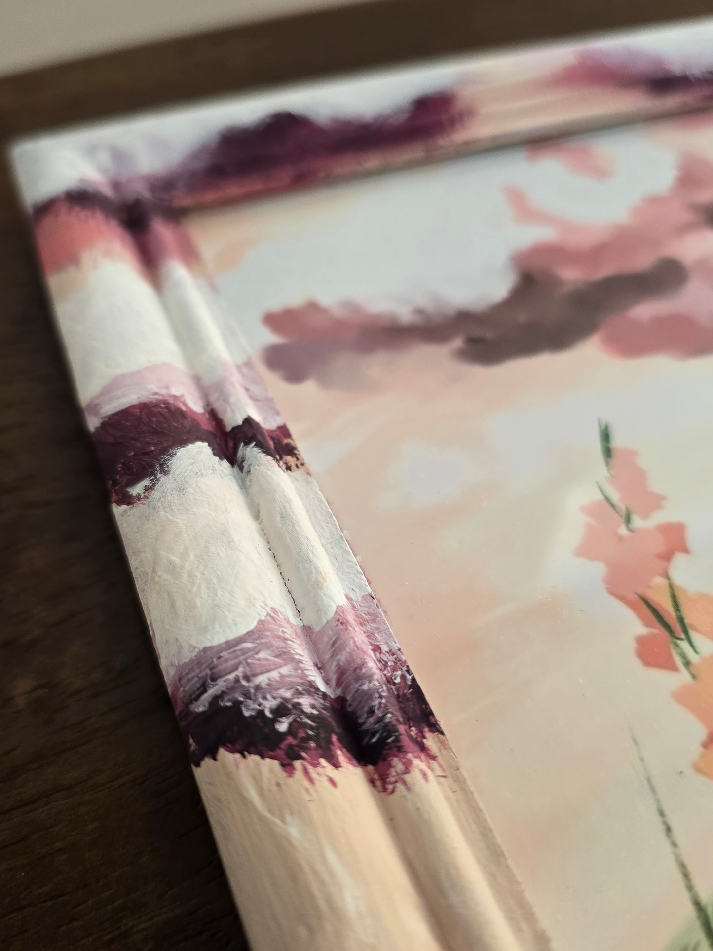 Consider The Wildflowers. Art Print Inside Original Painted Wooden Frame.