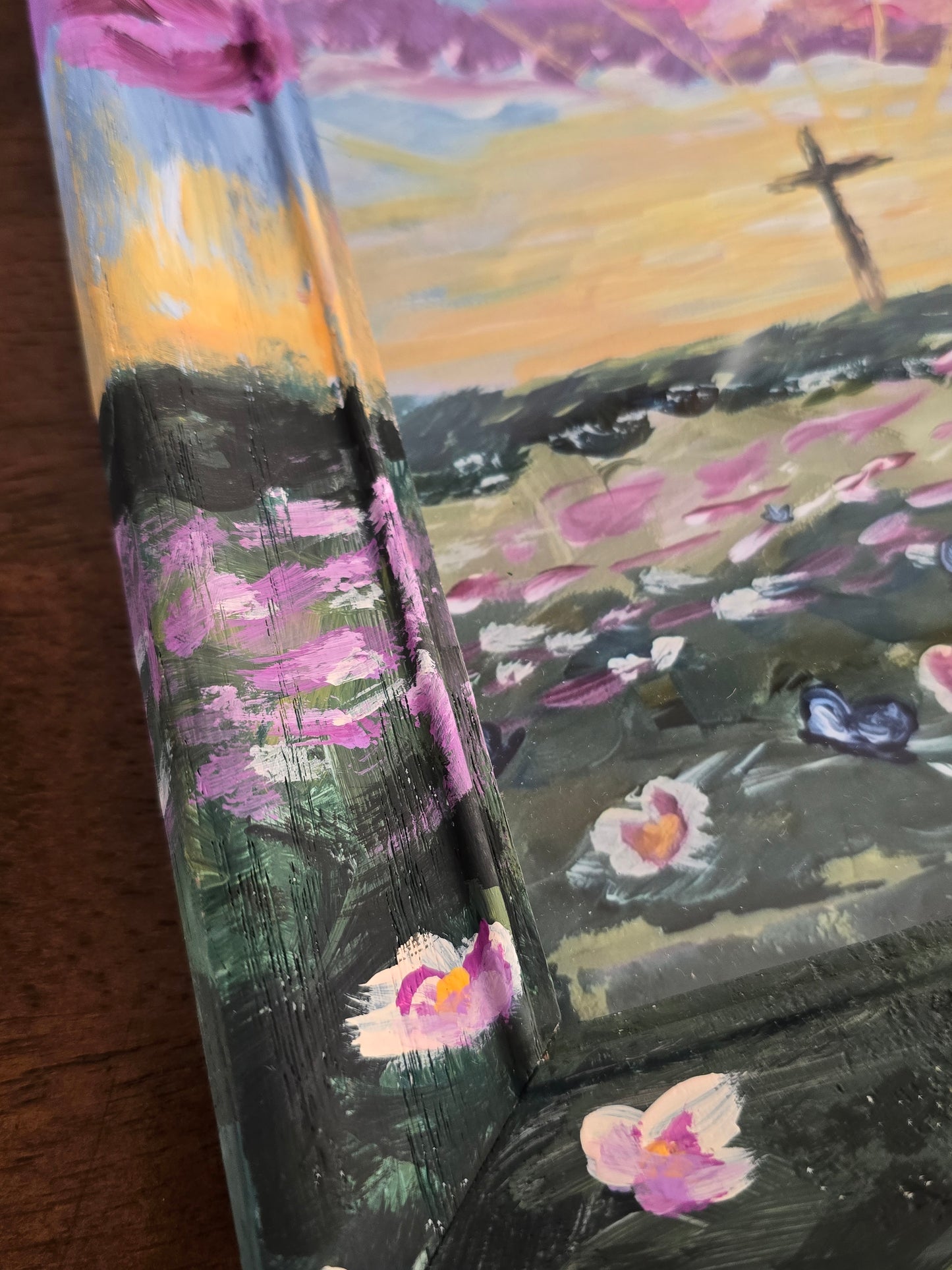 A Glorious Day. Art Print Inside Original Painted Wooden Frame.